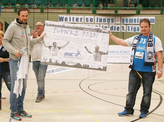 HBL 2. Handball Bundesliga, Saison 2017 2018, 18. Spieltag, Bergischer HC - HC Rhein Vikings -- zum Abschied von Viktor Szilagyi ( Bergischer HC )