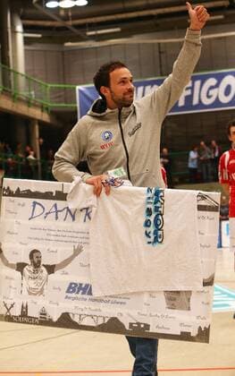 HBL 2. Handball Bundesliga, Saison 2017 2018, 18. Spieltag, Bergischer HC - HC Rhein Vikings -- zum Abschied von Viktor Szilagyi ( Bergischer HC ) Danke Figo