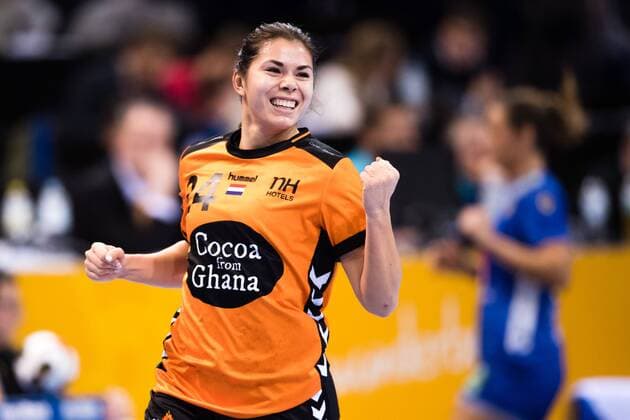 Handball, WM, Damen, Niederlande - Schweden 171217 Nederländernas Martine Smeets jublar i bronsmatchen mellan Sverige och Nederländerna under handbolls-VM den 17 december 2017 i Hamburg. Copyright: CARLxSANDIN BB171217CS018