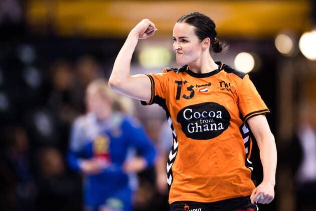 Handball, WM, Damen, Niederlande - Schweden 171217 Nederländernas Yvette Broch jublar i bronsmatchen mellan Sverige och Nederländerna under handbolls-VM den 17 december 2017 i Hamburg. Copyright: CARLxSANDIN BB171217CS021