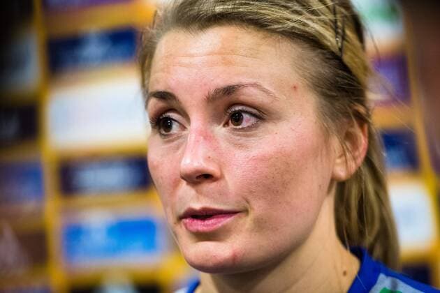 Handball, WM, Damen, Niederlande - Schweden 171217 Sveriges Isabelle Gullden intervjuas efter bronsmatchen mellan Sverige och Nederländerna under handbolls-VM den 17 december 2017 i Hamburg. Copyright: CARLxSANDIN BB171217CS092