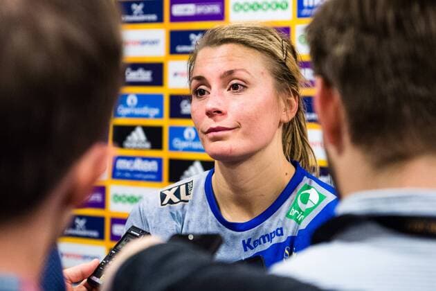 Handball, WM, Damen, Niederlande - Schweden 171217 Sveriges Isabelle Gullden intervjuas efter bronsmatchen mellan Sverige och Nederländerna under handbolls-VM den 17 december 2017 i Hamburg. Copyright: CARLxSANDIN BB171217CS093
