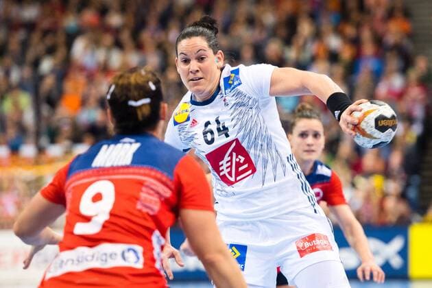 Handball, WM, Damen, Finale, Norwegen - Frankreich 171217 Frankrikes Alexandra Lacrabere i finalen mellan Frankrike och Norge under handbolls-VM den 17 december 2017 i Hamburg. Copyright: CARLxSANDIN BB171217CS147