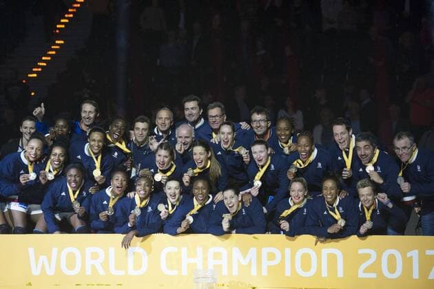 Handball, WM, Damen, Siegerehrung Frankreich ist Weltmeister Frankreich - Norwegen, Handball, 23. IHF Handball-Weltmeisterschaft der Frauen; Hamburg, 17.12.17 Hamburg Hamburg Germany Barclaycard Arena Copyright: xAgentur54Gradx xThomasxSobczakx