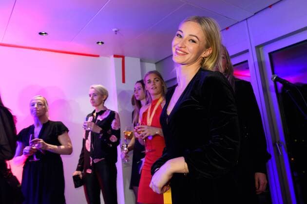 171217 Stine Bredal Oftedal pa den norska festen efter finalen under handbolls-VM den 17 december 2017 i Hamburg. Copyright: CARLxSANDIN BB171217CS216