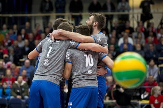 Bilder des Tages - SPORT Team VfB FRIEDRICHSHAFEN celebrating during the Volleyball 2018 CEV Champions League Sastamala - VfB Friedrichshafen match 19. December 2017 in Vantaa, Finland.  Copyright: xTomixHänninenx NP24_00052772
