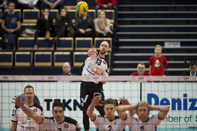 Olli Kunnari 13, Sastamala during the Volleyball 2018 CEV Champions League Sastamala - VfB Friedrichshafen match 19. December 2017 in Vantaa, Finland.  Copyright: xTomixHänninenx NP24_00052884