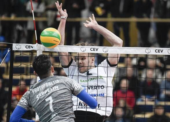 20171219, Vantaa, Finland 2018 CEV Volleyball Men s Champions League match Ford Store Levoranta Sastamala vs VfB Friedrichshafen Urpo Sivula Jarno Kuusinen All Over Press  1.03762951