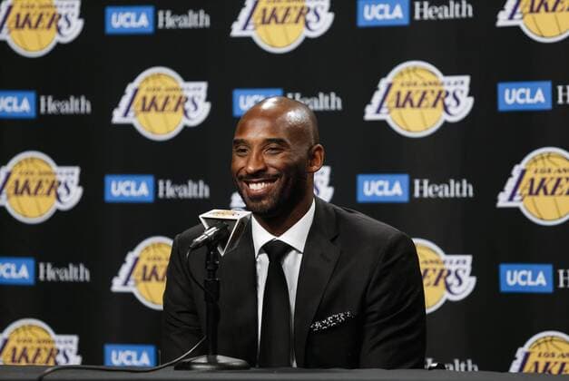 December 18, 2017 - Los Angeles, California, U.S - KOBE BRYANT speaks at a press conference PK Pressekonferenz prior to his 8 and 24 jerseys retirement ceremony during a basketball game between the Los Angeles Lakers and the Golden State Warriors at Staples Centers. Lakers Retire Kobe Bryant Jersey - ZUMAc68_ 20171218_zaf_c68_060 Copyright: xRingoxChiux