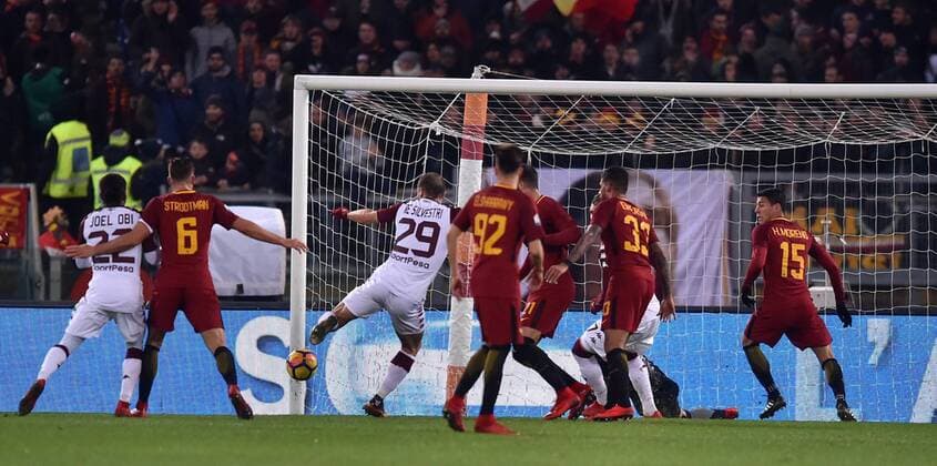 Gol Lorenzo De Silvestri Torino Goal celebration Roma 20-12-2017 Stadio Olimpico Football Calcio Coppa Italia AS Roma - Torino . Foto Andrea Staccioli Insidefoto andreaxstaccioli