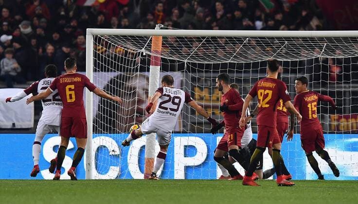 As Roma 20 12 2017 - Coppa Italia Roma-Torino foto Antonello Sammarco Image nella foto: gol Lorenzo De Silvestri 
