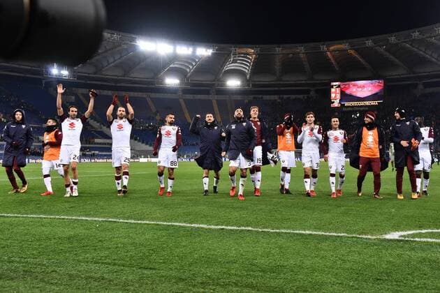 Fußball, Coppa Italia, AS Rom - FC Turin Roma 20-12-2017 Olimpic Stadium Roma Torino Tim Cup Nella Foto Torino players celebring after the game Photo Fotografo01  Copyright: xFotografo01x xIPAx xFotografo01x
