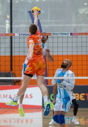 Tallinn. Estonia, 20.12.2017 Volleyball CEV Challenge Cup Pärnu (orange shirts) vs. Pafose Pafiakos 3:0 Tallinn Harjumaa Estonia  Copyright: xTairoxLutterx