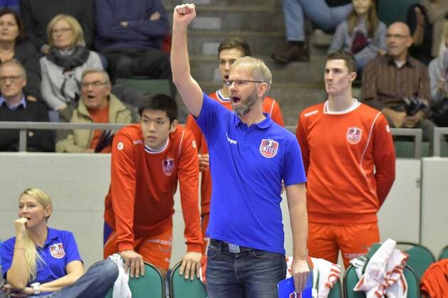 21.12.2017, xtkx, Volleyball Herren CEV Cup, United Volleys Frankfurt - MONTPELLIER Volley UC, emspor, v.l. Michael Warm (United Volleys , Frankfurt