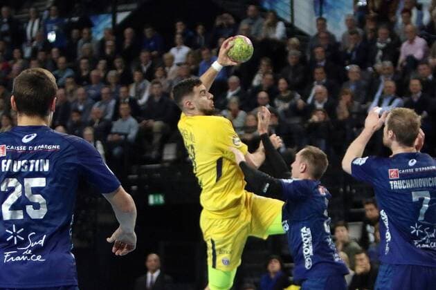 choc mhb psg hand HANDBALL : Montpellier PSG Hand - Lidl Starligue - 21 12 2017 RichardGosselin Panoramic 