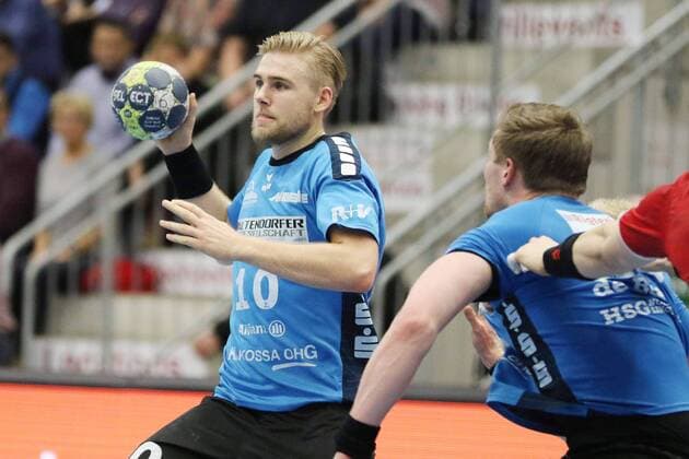 Patrick Miedema (HSG Nordhorn-Lingen 10) im Angriff, ASV Hamm-Westfalen vs HSG Nordhorn-Lingen, Handball, 2. Bundesliga, 22.12.2017, Hamm Copyright: xEibner-Pressefoto Strohdiekx EP_JSK