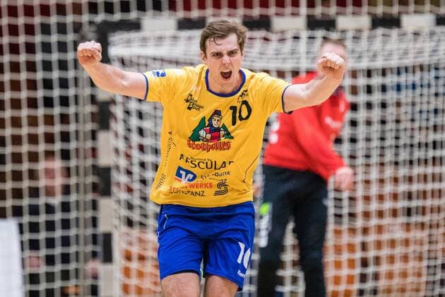 Tom Wolf 10 vom HSG Konstanz waehrend der DKB Handball 2. Bundesliga Begegnung zwischen Dessau-Rosslauer HV 06 und HSG Konstanz in der Anhalt Arena am December 22, 2017 in Bauhausstadt Dessau, Sachsen Anhalt, Germany (Photo by Hartmut Boesener) Bauhausstadt Dessau Copyright: xEibner-Pressefoto HartmutxBoesenerx EP_BOE