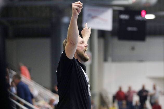 Heiner Bueltmann (Trainer HSG Nordhorn-Lingen), ASV Hamm-Westfalen vs HSG Nordhorn-Lingen, Handball, 2. Bundesliga, 22.12.2017, Hamm Copyright: xEibner-Pressefoto Strohdiekx EP_JSK