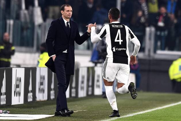 Fußball, Juventus Turin - AS Rom Mg Torino 23 12 2017 - campionato di calcio serie A Juventus-Roma foto Matteo Gribaudi Image nella foto: Massimiliano Allegri-Medhi Benatia 