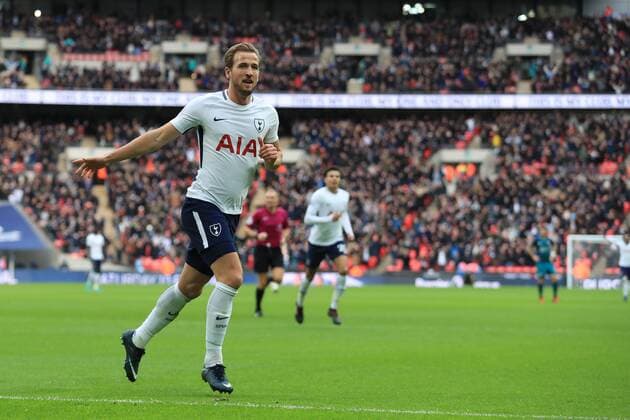 26th December 2017, Wembley Stadium, London England; EPL Premier League football, Tottenham Hotspur versus Southampton; Harry Kane of Tottenham Hotspur celebrates as he scores a hat-trick making it 5-1  ActionPlus11965109