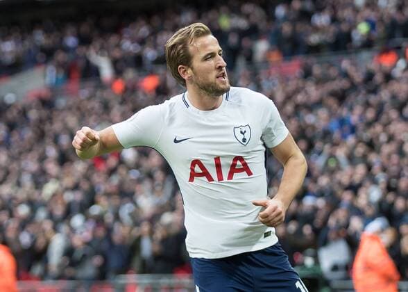 Football - 2017 2018 Premier League - Tottenham Hotspur vs. Southampton Harry Kane (Tottenham FC) celebrates after completing his hat trick at Wembley Stadium. COLORSPORT DANIEL BEARHAM  csp_tot_sou_261217_