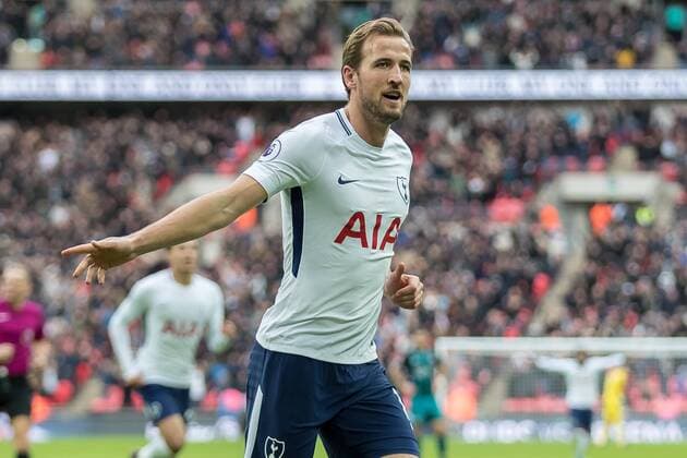 Football - 2017 2018 Premier League - Tottenham Hotspur vs. Southampton Harry Kane (Tottenham FC) celebrates scoring his hat trick and setting the new goals scored in a calendar year record at Wembley Stadium. COLORSPORT DANIEL BEARHAM  csp_tot_sou_261217_