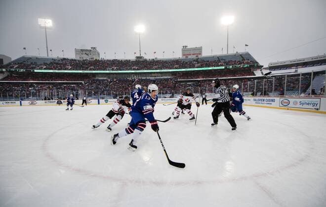 Bilder des Tages - SPORT Eishockey, Junioren WM, Outdoor, USA - Kanada 171229 USA:s Joey Anderson under ishockeymatchen i JVM mellan Kanada och USA den 29 december 2017 i Buffalo. Copyright: JOELxMARKLUND BB171229JM043