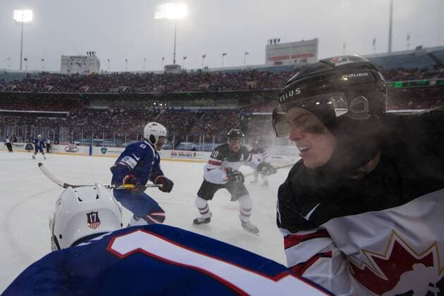 Themen der Woche - SPORT Bilder des Tages - SPORT 171229 Kanadas Drake Batherson under ishockeymatchen i JVM mellan Kanada och USA den 29 december 2017 i Buffalo. Copyright: JOELxMARKLUND BB171229JM094