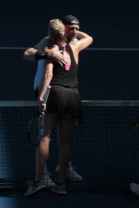 30th December 2017, Perth Arena, Perth, Australia; MasterCard Hopman Cup Tennis; Jack Sock of Team USA congratulates Anastasia Pavlyuchenkova of Team Russia after Russia won the mixed doubles 2-1  ActionPlus11966276