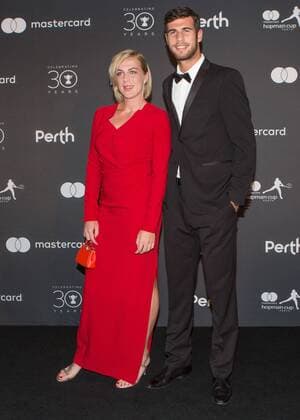Tennis, Hopman Cup Neujahrsgala Hopman Cup Feature, ANASTASIA PAVLYUCHENKOVA KAREN KHACHANOV Team Russia, New Years Eve Gala, Silvester Ball Tennis - Hopman Cup 2018 - ITF - Perth Arena - Perth - Western Australia - Australia - 31 December 2017. Â Copyright: xJuergenxHasenkopfx