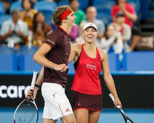 ANGELIQUE KERBER ALEXANDER ZVEREV, Mixed Doubles Tennis - Hopman Cup 2018 - ITF - Perth Arena - Perth - Western Australia - Australia - 1 January 2018. Â Copyright: xJuergenxHasenkopfx
