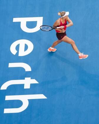 Themen der Woche - SPORT Bilder des Tages - SPORT ANGELIQUE KERBER (GER), von oben, Vogelperspektive Tennis - Hopman Cup 2018 - ITF - Perth Arena - Perth - Western Australia - Australia - 1 January 2018. Â Copyright: xJuergenxHasenkopfx