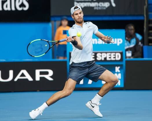 KAREN KHACHANOV (RUS), Team Russia Tennis - Hopman Cup 2018 - ITF - Perth Arena - Perth - Western Australia - Australia - 2 January 2018. Â Copyright: xJuergenxHasenkopfx