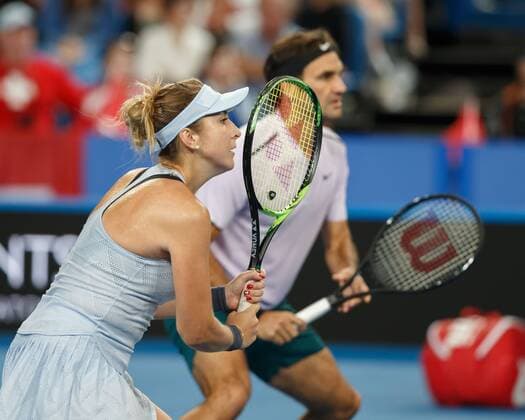 BELINDA BENCIC und ROGER FEDERER, Team SWITZERLAND Tennis - Hopman Cup 2018 - ITF - Perth Arena - Perth - Western Australia - Australia - 2 January 2018. Â Copyright: xJuergenxHasenkopfx