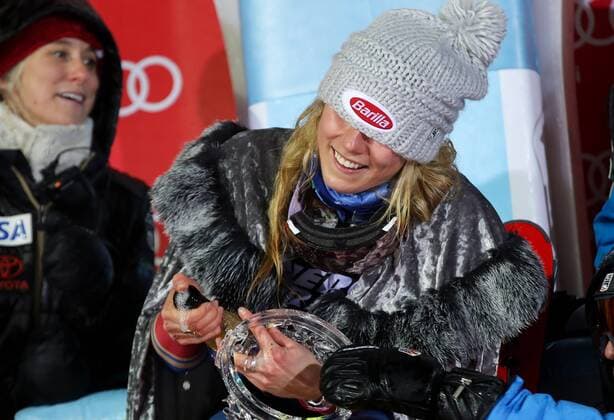 Themen der Woche - SPORT Bilder des Tages - SPORT ALPINE SKIING - FIS WC Zagreb ZAGREB,CROATIA,03.JAN.18 - ALPINE SKIING - FIS World Cup, slalom, ladies. Image shows the rejoicing of Mikaela Shiffrin (USA). GEPAxpictures xChristianxWalgram