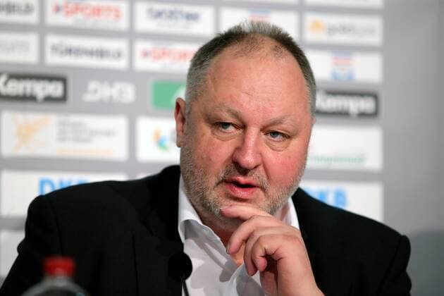 DHB Praesident Andreas Michelmann, Vorstellung Frauen Nationaltrainer, Handball, GER, Nationalteam, Pressekonferenz, 2018, Deutschland, 04.01.2018, Stuttgart Copyright: xLanger Eibner-Pressefotox EP_HLR