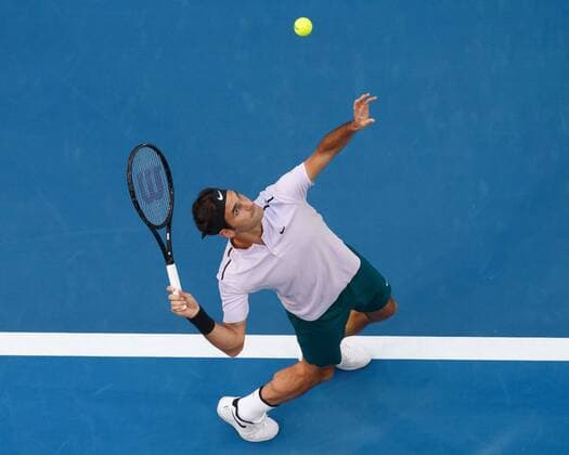 ROGER FEDERER, Team Switzerland, von oben, Vogelperspektive Tennis - Hopman Cup 2018 - ITF - Perth Arena - Perth - Western Australia - Australia - 4 January 2018. Â Copyright: xJuergenxHasenkopfx