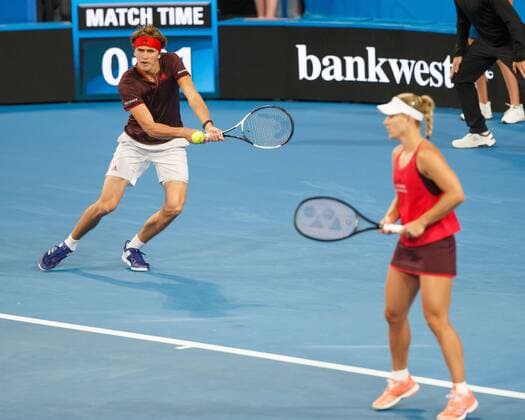 ANGELIQUE KERBER ALEXANDER ZVEREV, Team Germany, Mixed Doubles Tennis - Hopman Cup 2018 - ITF - Perth Arena - Perth - Western Australia - Australia - 5 January 2018. Â Copyright: xJuergenxHasenkopfx