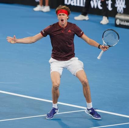 ALEXANDER ZVEREV jubelt nach dem Sieg, Jubel, Freude, Emotion, Team Germany, Mixed Doubles Tennis - Hopman Cup 2018 - ITF - Perth Arena - Perth - Western Australia - Australia - 5 January 2018. Copyright: xJuergenxHasenkopfx