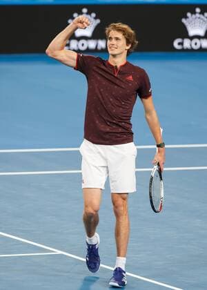 ALEXANDER ZVEREV jubelt nach dem Sieg, Jubel, Freude, Emotion, Team Germany, Mixed Doubles Tennis - Hopman Cup 2018 - ITF - Perth Arena - Perth - Western Australia - Australia - 5 January 2018. Copyright: xJuergenxHasenkopfx