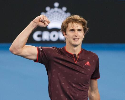 ALEXANDER ZVEREV jubelt nach dem Sieg, Jubel, Freude, Emotion, Team Germany, Mixed Doubles Tennis - Hopman Cup 2018 - ITF - Perth Arena - Perth - Western Australia - Australia - 5 January 2018. Copyright: xJuergenxHasenkopfx