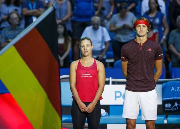 Bilder des Tages SPORT ANGELIQUE KERBER ALEXANDER ZVEREV, Team Germany, Mixed Doubles Final Tennis - Hopman Cup 2018 - ITF - Perth Arena - Perth - Western Australia - Australia - 6 January 2018. Â Copyright: xJuergenxHasenkopfx