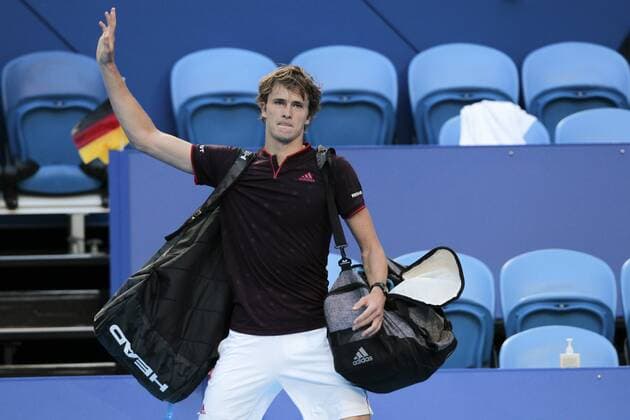 6th January 2018, Perth Arena, Perth, Australia; MasterCard Hopman Cup Tennis Final; Alexander Zverev of Team Germany leaves center court after being defeated in the Final by Roger Federer of Team Switzerland 2 sets to 1  ActionPlus11968558