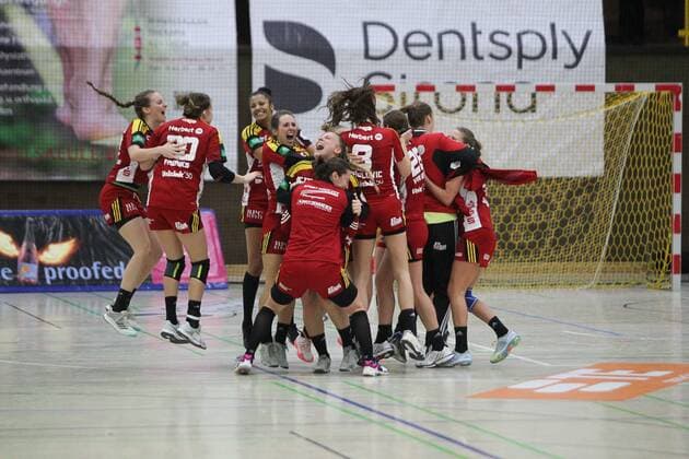 Jubel Bensheim nach dem Sieg beim Spiel HSG Bensheim Auerbach vs. Tussies Metzingen in der 1. Handball Bundesliga der Frauen am 06.01.2018 Foto:Michael Bermel Eibner Bensheim Copyright: xMichaelxBermel Eibner-Pressefotox EP_mbl