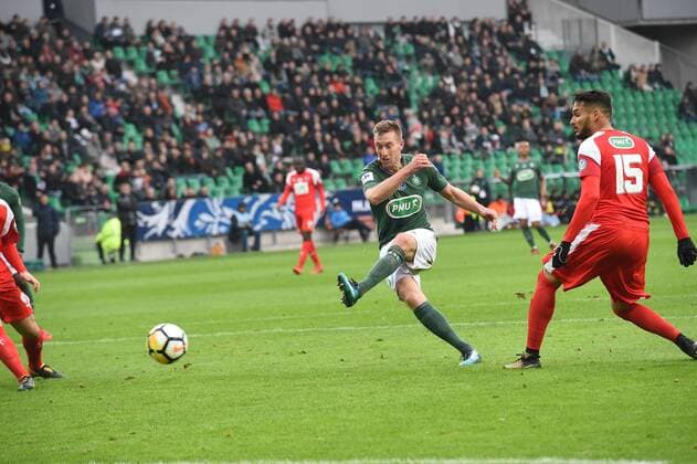 Robert Beric (saint etienne) FOOTBALL : Saint Etienne vs Nimes - 32e coupe de France - 07 01 2017 FredericChambert Panoramic 