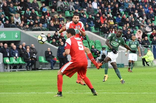 Oussane Diousse (saint etienne) FOOTBALL : Saint Etienne vs Nimes - 32e coupe de France - 07 01 2017 FredericChambert Panoramic 