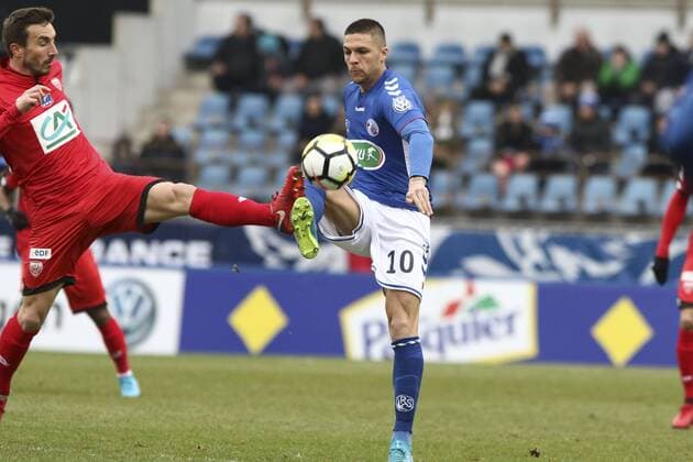 Martin JONAS; Racing Strasbourg FOOTBALL : Strasbourg vs Dijon - Coupe de France - 07 01 2018 ElyxandroCEGARRA Panoramic 