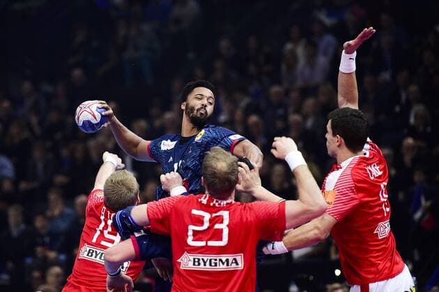 Timothey NGuessan (France) HANDBALL : France vs Danemark - Golden League - Paris - 07 01 2018 JBAutissier Panoramic 