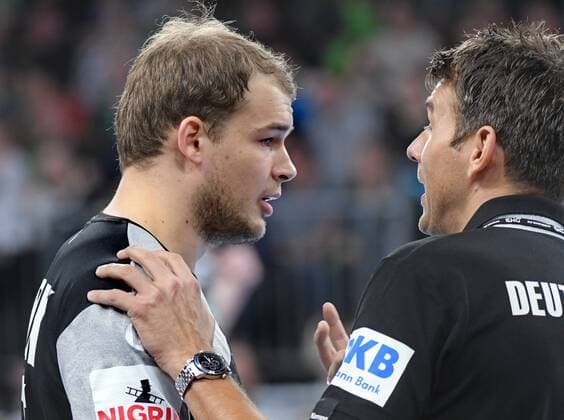 Neu-Ulm, Ratiopharm arena, 7.1.2018 Männer-Handball, Testspiel, Länderspiel, Deutschland - Island PAUL DRUX (FÜCHSE BERLIN), Deutschland (li) Bundestrainer Deutschland, Christian Prokop