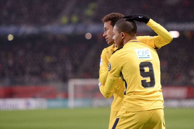 29 KYLIAN MBAPPE (psg) - 10 NEYMAR JR (psg) - JOIE FOOTBALL : Rennes vs Paris SG - Coupe de France - 07 01 2018 AnthonyBIBARD FEP Panoramic 